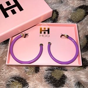 Hoo Hoops 2” Hoop Earrings - Dark Orchid